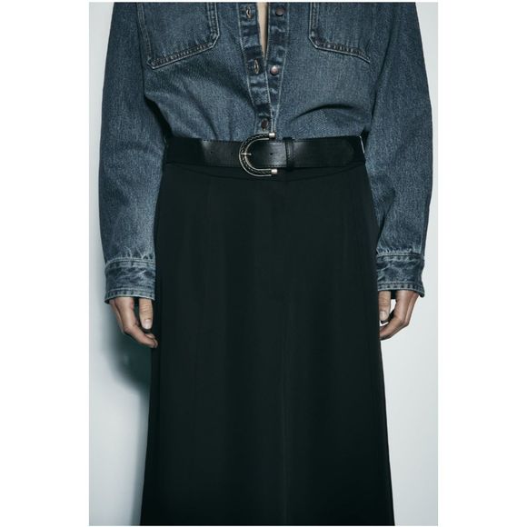NWT Zara belted cape skirt black - Picture 7 of 7